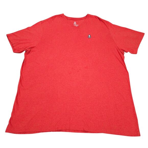 Psycho Bunny Shirt Mens 3XL Red V Neck Short Sleeve T Shirt Casual PIma Cotton - Picture 2 of 9